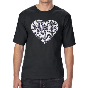LA Pop Art Dog Heart - Men's Tall and Long Word Art T-Shirt - 1 of 3