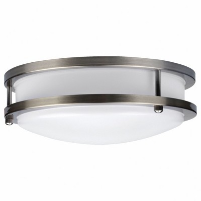 Transitional 14" LED Flush Mount Ceiling Light in Brushed Steel