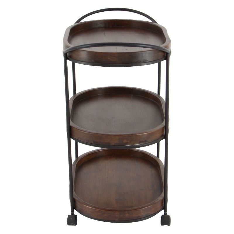 Wood 3 Tier Oval Tray Cart Brown - Olivia & May, 4 of 18