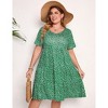 Coolmee Womens Summer Maxi Dress Plus Size Casual  Short Sleeve Ruffle Tiered V Neck Swing Long Sundress - 3 of 4
