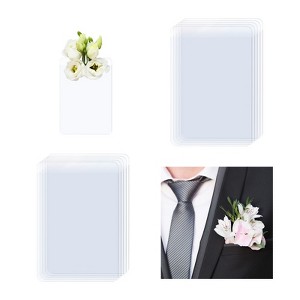 Unique Bargains Wedding No-Lapel Pin Plastic Flower Sleeve Pocket Boutonnieres Holders - 1 of 4