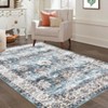 Vintage Area Rug Ultra-Thin Non-Slip Non Shedding Distressed Rugs Low Pile Indoor Floor Cover Stain Resistant Carpet for Living Room Bedroom - 2 of 4