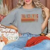 Simply Sage Market Women's Thanksgiving Stripe Distressed Short Sleeve Garment Dyed Tee - 2 of 2