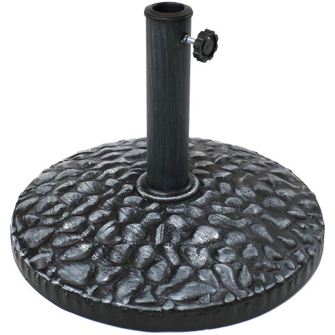 Pebble Texture Resin Outdoor Patio Umbrella Base 17 5 Round Sunnydaze Decor Target