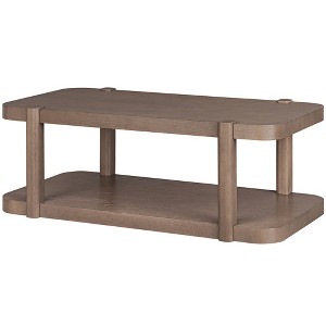 ROME + OAK Coriles Cocktail Table Wood Rectangle Furniture w/ Shelf ...