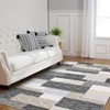 Modern Area Rugs Geometric Living Room Rug Soft Checkered Rugs Non Slip Low Pile Washable Rugs for Bedroom - 2 of 4