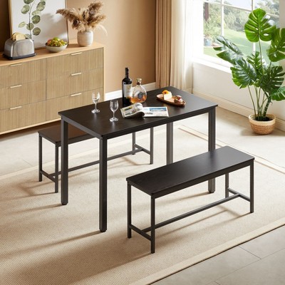 VYNXARIA Dining Table Set,Bar Table with 2 Dining Benches,Kitchen Table Counter with Chairs,for Kitchen Breakfast,Living Room,Party Room