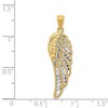 Black Bow Jewelry 14k Yellow Gold & Rhodium 2D Diamond-Cut Angel Wing Pendant, 10 x 33mm - 4 of 4