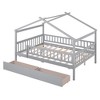 TIRAMISUBEST Twin/Full Size House Bed with 2 Storage Drawers, Wooden House Platform Bed with Fence Guardrails and Roof Design for Kids - 3 of 4