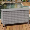 120 Gallon Outdoor Storage Box - Waterproof Wicker Rattan Patio Deck Box with Wheels & Handle for Cushions, Garden Tools, Pool Supplies - 4 of 4