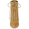 Allegra K Women's Pointy Toe Zip Lace Up Stiletto Heel Ankle Boots - 3 of 4