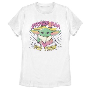 Women's Star Wars The Mandalorian The Child Stronger Than You Think T-Shirt - 1 of 4