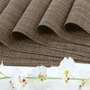 Unique Bargains Woven Heat Resistant Anti-slip Square PVC Placemat 18" x 12" Pure Brown 6 Pcs - 3 of 4