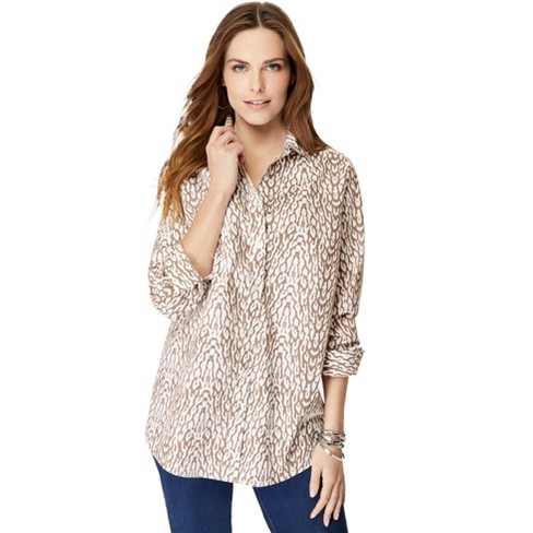 Roaman's Women's Plus Size Long-Sleeve Kate Big Shirt - image 1 of 4