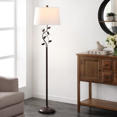 Rudy 61.5'' Organic Motion Black Iron Floor Lamp with White Shade