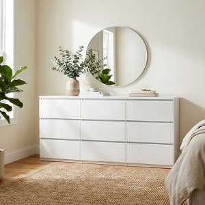 target white dresser Modern 3 Drawer Dresser White