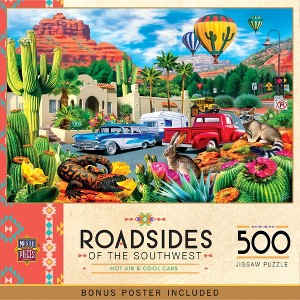 MasterPieces Roadsides of the Southwest - Hot Air & Cool Cars 500 Piece Jigsaw Puzzle - 1 of 4