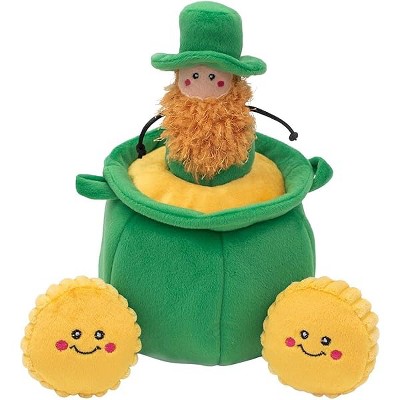 ZippyPaws Burrow, Leprechaun & Pot of Gold - Interactive Dog Toys for Boredom - Hide and Seek Dog Toys, Colorful Squeaky D...