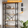 5 Tier Vintage Bookshelf with Drawer, 81.3" Tall Bookcase Metal Frame Shelf Display Shelf Storage for Home Office, Living Room, Bedroom - 4 of 4