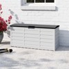 Barton 63 Gallons Patio Storage Box Container Pools Deck Box Build-in Wheel, Gray - 2 of 4