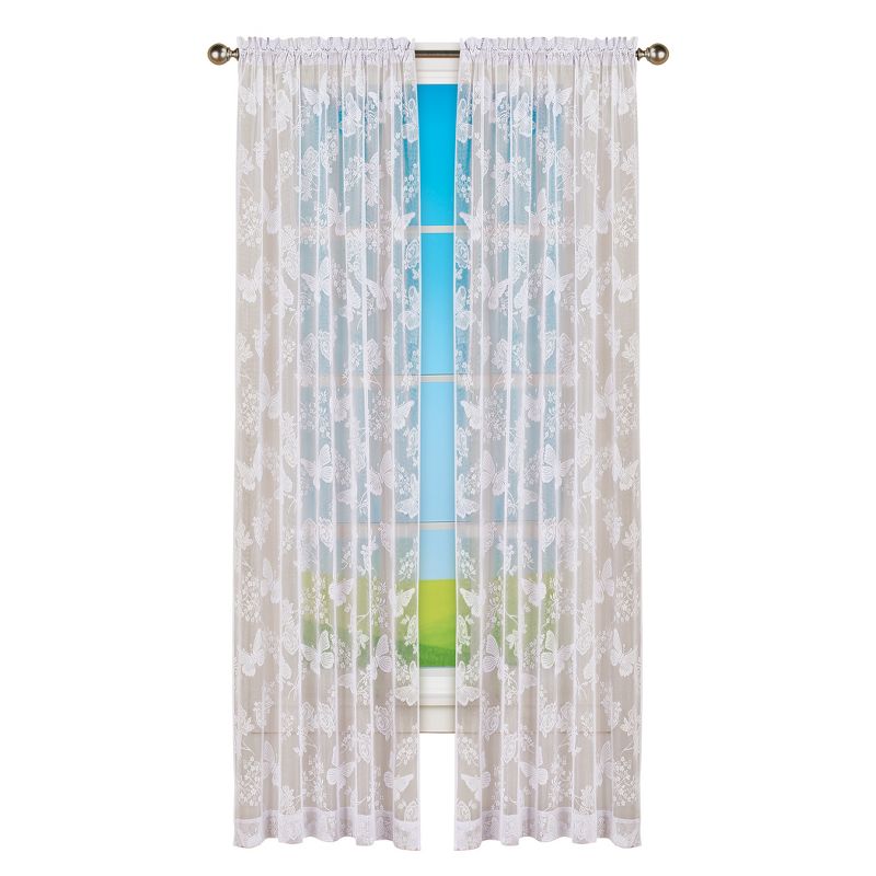 Collections Etc Butterfly Lace Drapes, 1 of 6