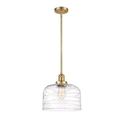 Bell - 1 Light Stem Hung Mini Pendant In Industrial Style-13 Inches Tall and 12 Inches Wide