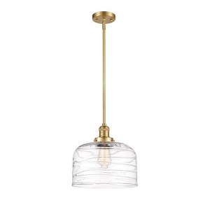 Bell - 1 Light Stem Hung Mini Pendant In Industrial Style-13 Inches Tall and 12 Inches Wide - 1 of 1