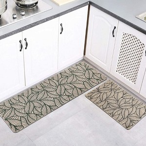 Evideco French Home Goods Jungle Print Kitchen Mats - Non-Slip, Washable, Leaf Design, Available in Two Sizes - 1 of 4