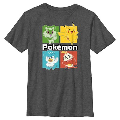 Boy's Pokemon Colorful Square Characters T-shirt : Target