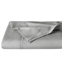 Twin XL Light Grey Hydro-Brushed Flat Top Sheet by Bare Home