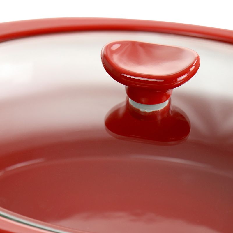 Crockpot Appleton 2 Quart Oval Stoneware Casserole Dish in Red with Glass Lid, 5 of 7