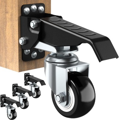 MaseiKar Workbench Casters Wheels, 660Lbs Retractable Casters Set of 4, Heavy Duty Side Mount 2.5" Stepdown Castors for Bench Machinery Work Table
