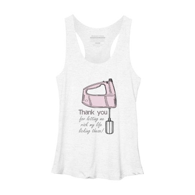 Women's Design By Humans Mother's Day Thank You Electric Mixer By MishMashMuddlez Racerback Tank Top