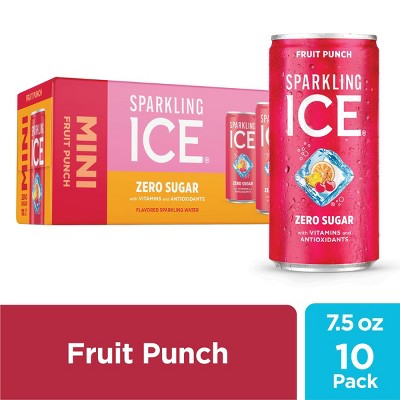Sparkling ICE Fruit Punch Sparkling Water - 10pk/7.5 fl oz Mini Cans