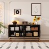 Line Carved Decorative Cabinet,Living Room Cabinet With Adjustable Shelves,Kitchen Cabinet,Storage Cabinets,Indoor Furniture-Maison Boucle - 3 of 4