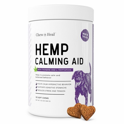 Chew + Heal Calming Anxiety Treats With Hemp, Dog Supplement, Perfect 