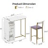 Jojoka Bar Table and Chairs Set for 2, Semi-Circular Wood Tabletop with Double Tier Rack,White - 2 of 4