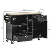 NicBex Mobile Kitchen Island Cart Kitchen Carts on Wheels with Storage on Wheel with 2 Drawers, Cabinet and 6 Open Shelves for Kitchen - 2 of 4