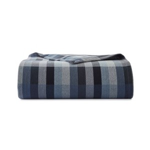 Windsor Stripe Bed Blanket Blue - Eddie Bauer - 1 of 4