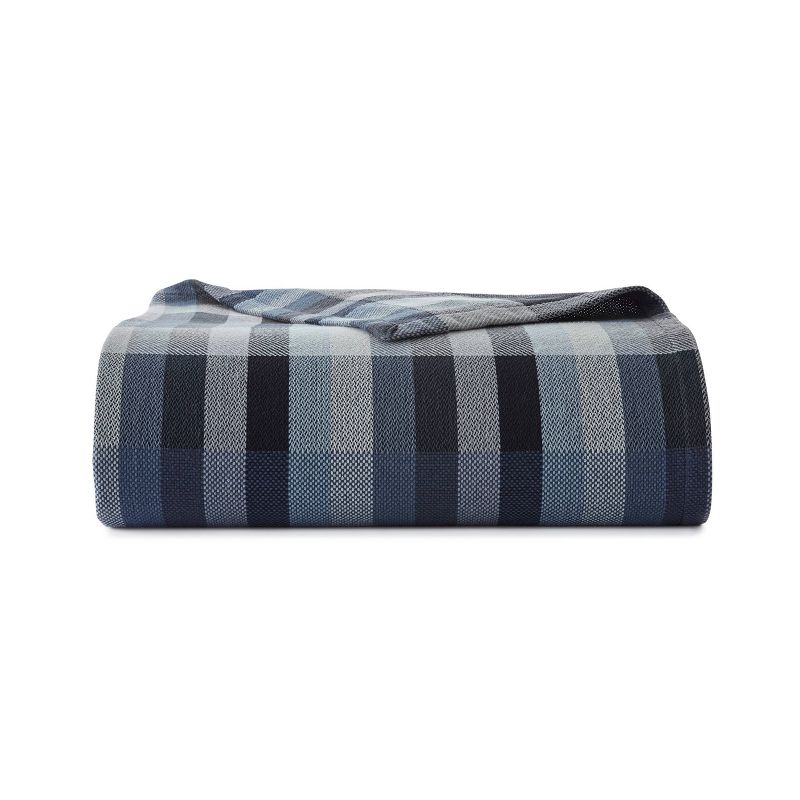 Windsor Stripe Bed Blanket Blue - Eddie Bauer, 1 of 8