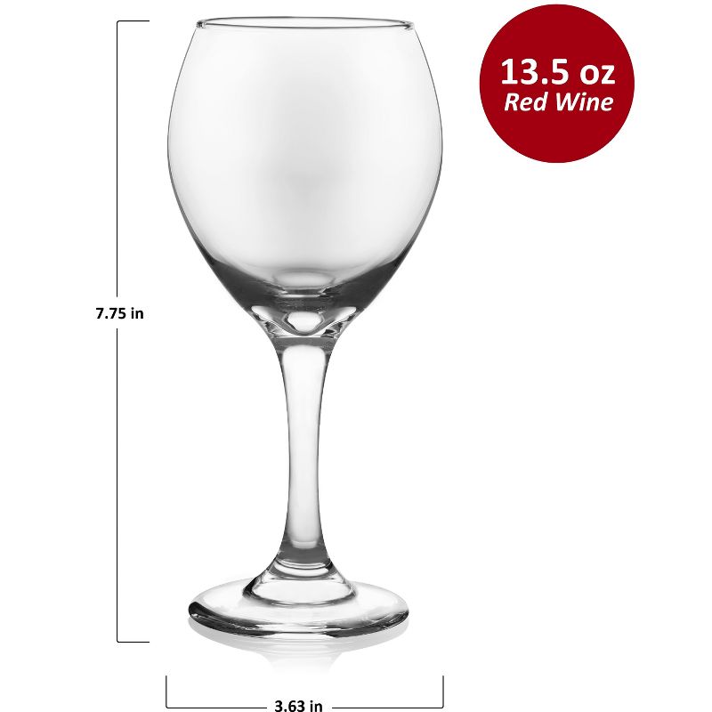 Libbey Classic Red Wine Glasses, 13.5-ounce, Set of 4, 4 of 5