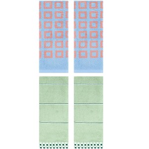REGALWOVEN 4 Pcs Geometry Absorbent Soft Decorative Bathroom Hand Towel - 1 of 4