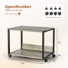 VINGLI 2 Tier Rolling Printer Stand with Storage, Desktop Printer Shelf for Home/Office Organizer, for Fax Machine Copier Scanner (Rustic Gray) - 3 of 4