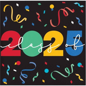Creative Converting Graduate Cap Toss 2025 Paper Beverage Napkins 48ct - 1 of 3
