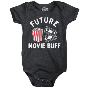 Future Movie Buff Baby Bodysuit Funny Sarcastic Graphic Novelty Jumper For Infants - Crazy Dog Baby Bodysuit With Movie Sayings - 1 of 4