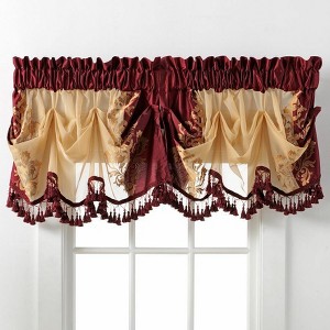 Kate Aurora Danbury Custom Austrian Embroidered Rod Pocket Window Valance Treatment - 1 of 1