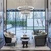 BAOURE Modern LED Chandelier 2 Ring 23.6in Grey Pendant Lighting  for Kitchen Island Dimmable LED Pendant Ceiling Light with Remote for Dining Room - 2 of 4