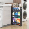Costway Rolling Kitchen Slim Storage Cart Mobile Shelving Organizer with Handle - 2 of 4