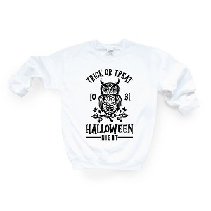 Simply Sage Market Women's Graphic Sweatshirt Trick Or Treat Owl - 1 of 2