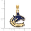 Black Bow Jewelry 14k Yellow Gold Plated Sterling Silver Vancouver Canucks NHL Large Pendant - 2 of 3